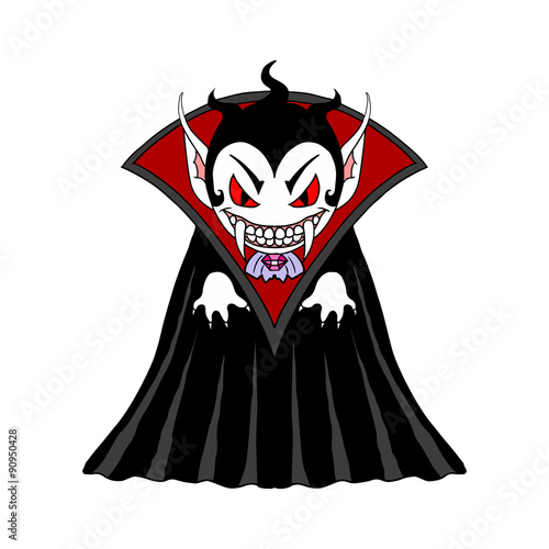 Vampire man cartoon character. Vector isolated Illustration.