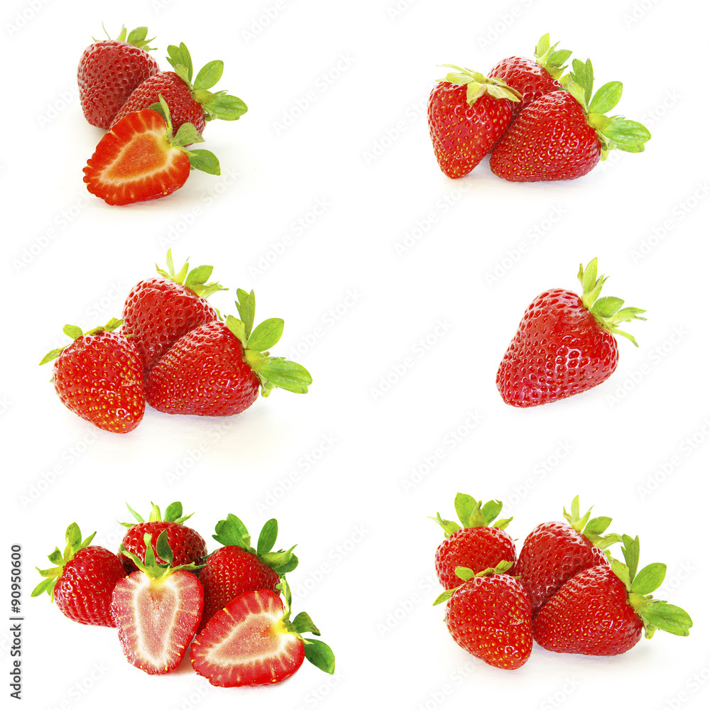 Strawberry. Fruits on white. Collection Strawberry. Fruits on white. Collection