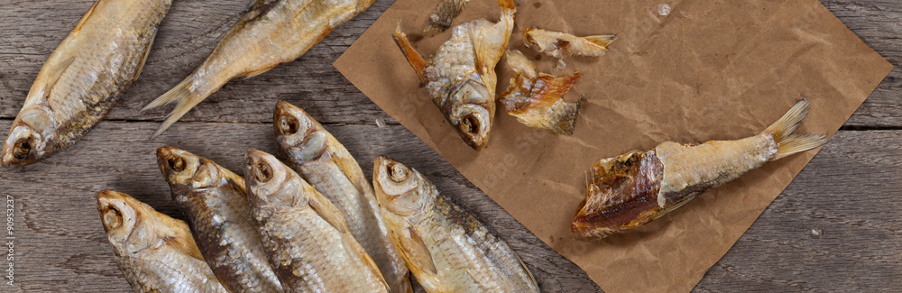 Dried salted fish. Selective focus. Dried salted fish. Selective focus.