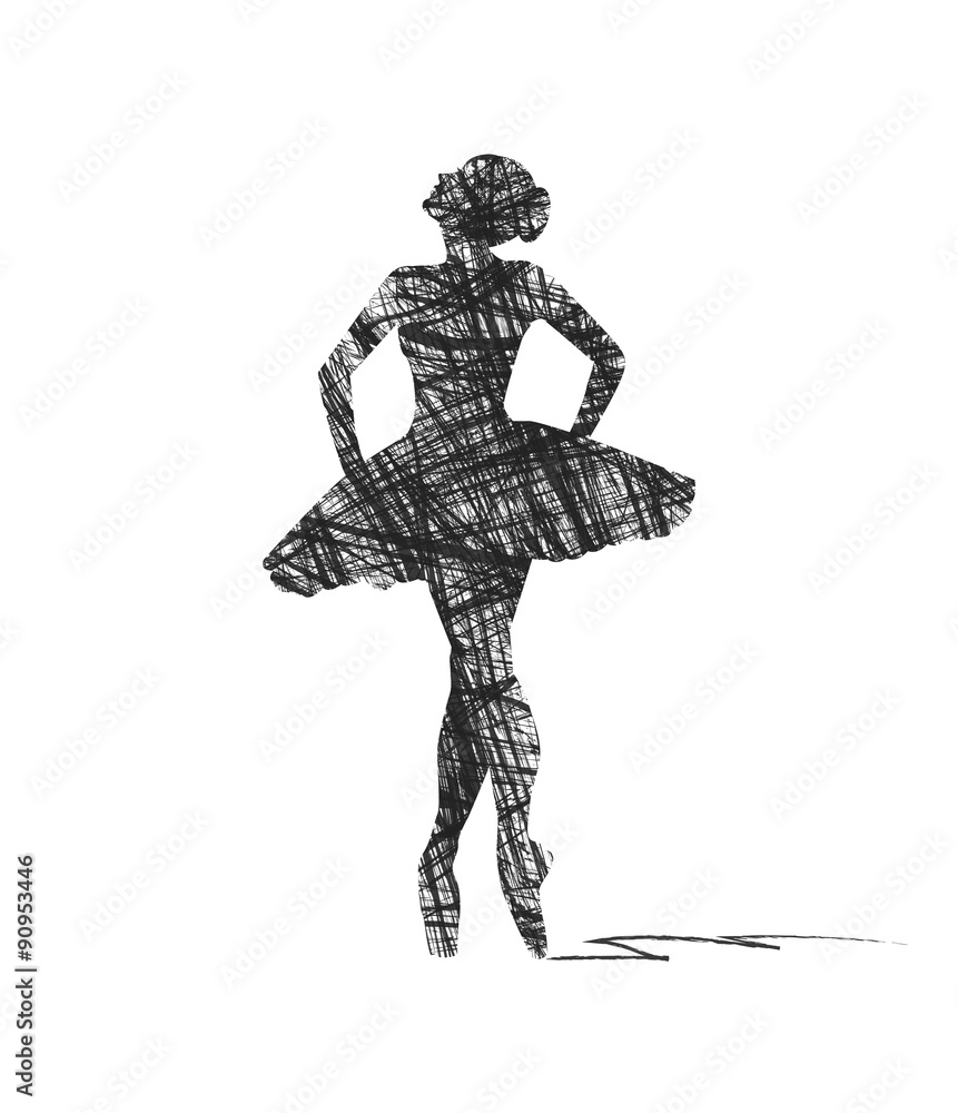 abstract silhouette of dancer on white background abstract silhouette of dancer on white background