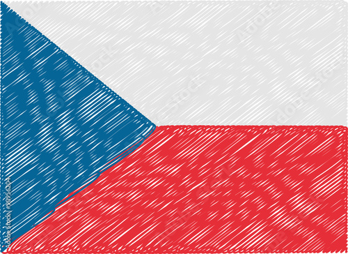 czech flag embroidered zigzag