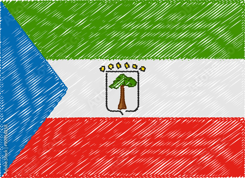 equatorial guinea flag embroidered zigzag