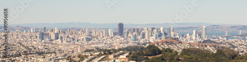 San Francisco skyline panoramic view from San Bruno State Park