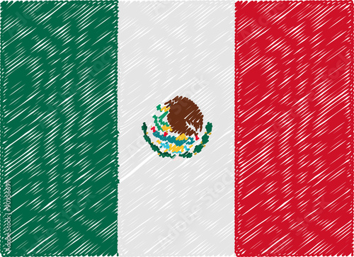 mexico flag embroidered zigzag