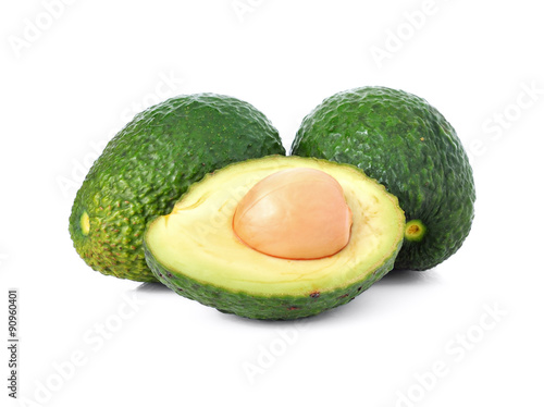 fresh avocado isolated on white background