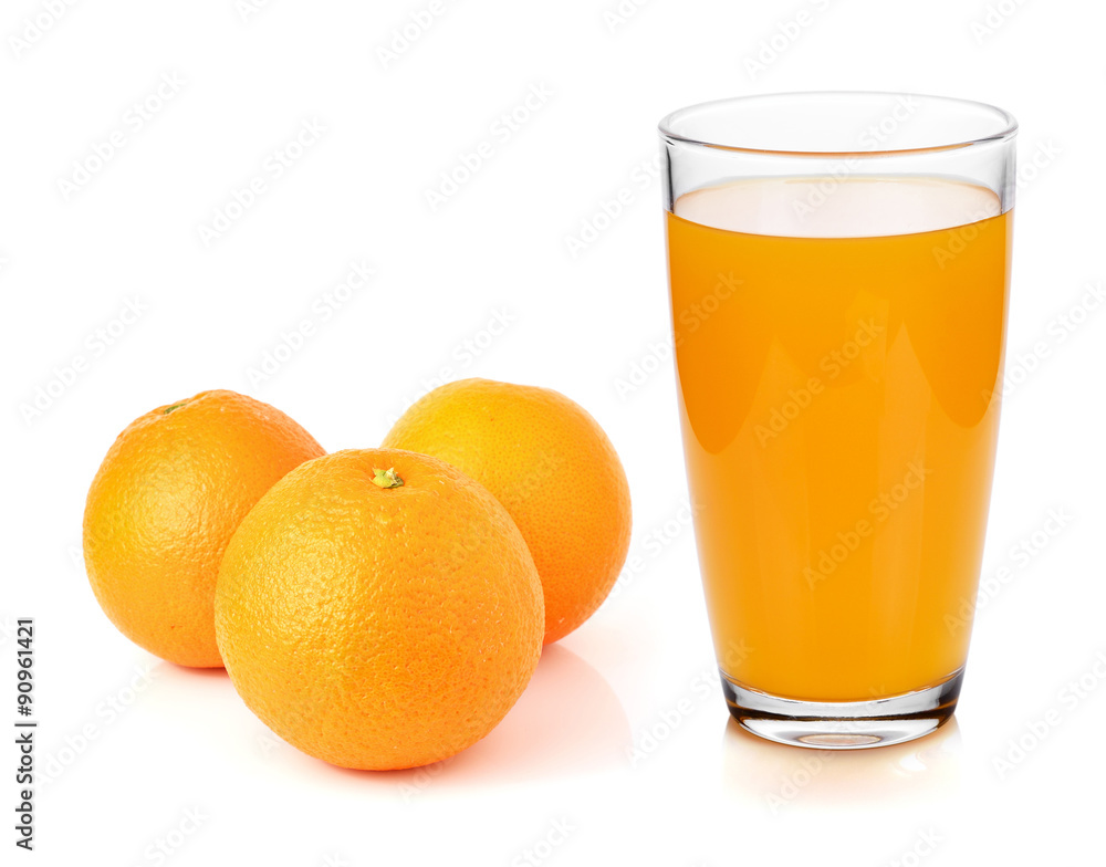 Fresh orange and glass with juice Fresh orange and glass with juice