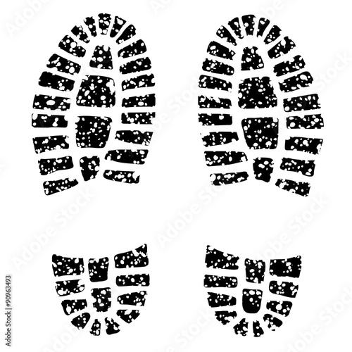Human footprint on granular ground. Elements for various graphic compositions, although these can be used 

alone  also.