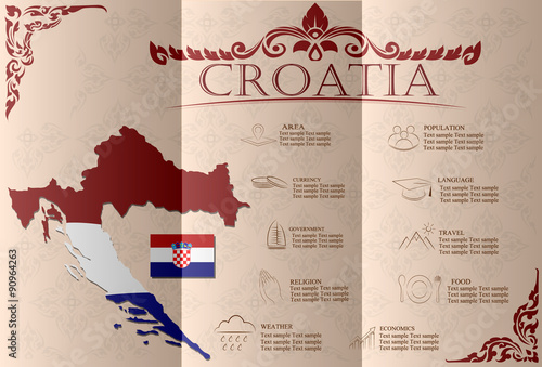 Croatia  infographics, statistical data, sights. Vector 