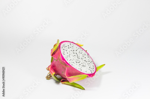 Dragon Fruit isolated against white background.
