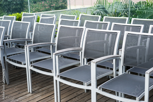 chairs, made of metal and nylon