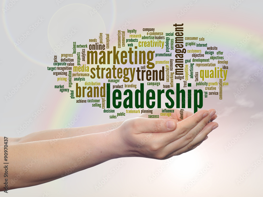 Conceptual business word cloud over rainbow Conceptual business word cloud over rainbow