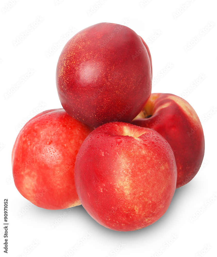 Group of juicy ripe nectarines