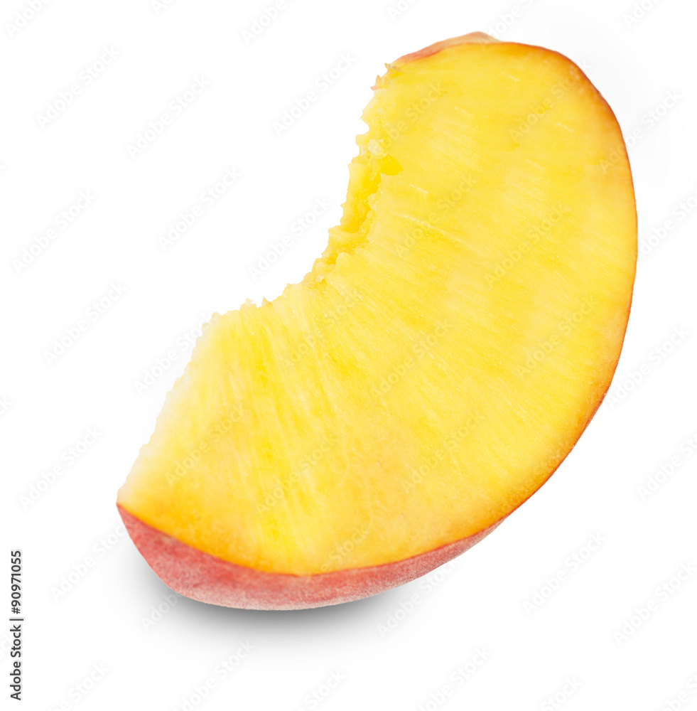 Ripe peach fruit slice Ripe peach fruit slice