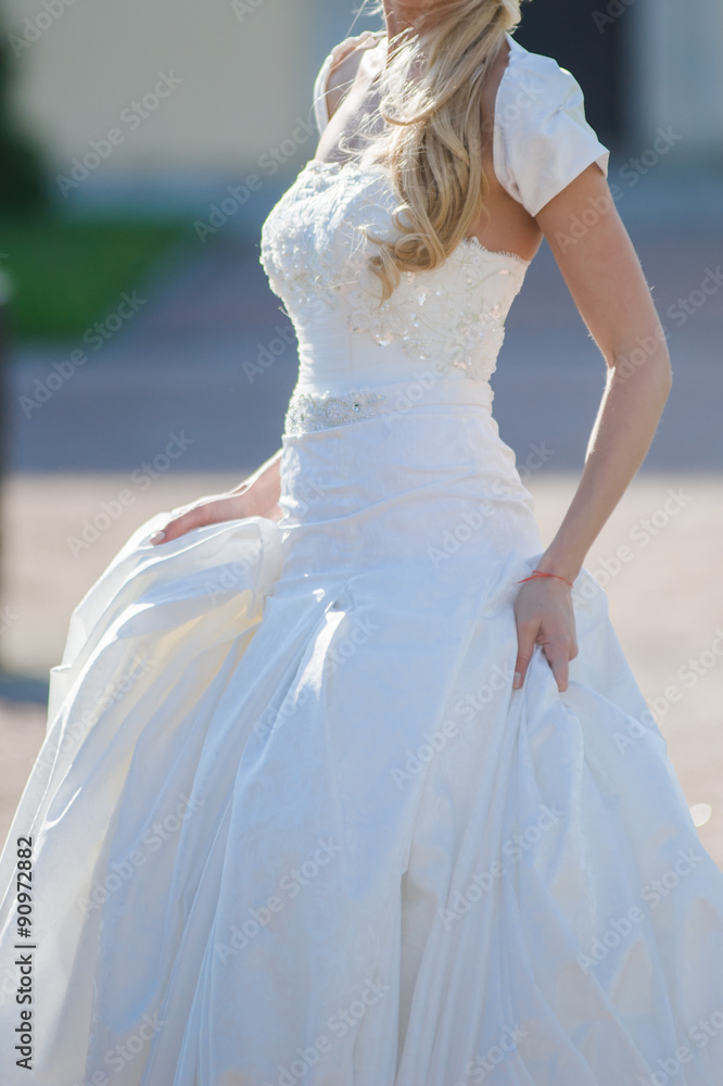Beautiful bride in wedding dress ready for ceremony Beautiful bride in wedding dress ready for ceremony
