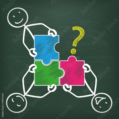 Blackboard Stickman Rectangle Puzzle Question
