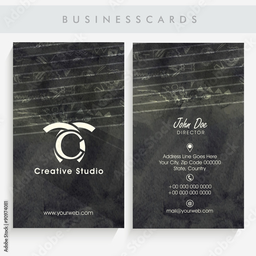 Creative vertical business card set.