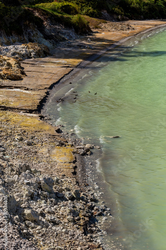 sulphurous lake - danau linow indonesia photo