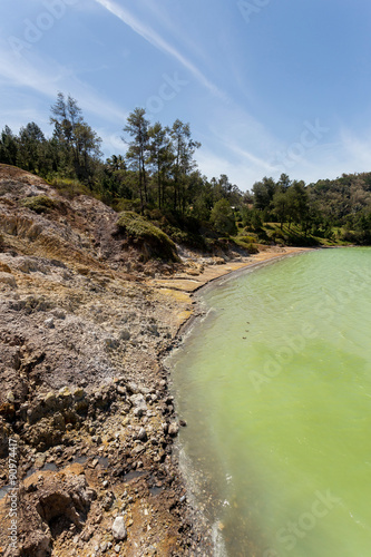 sulphurous lake - danau linow indonesia photo