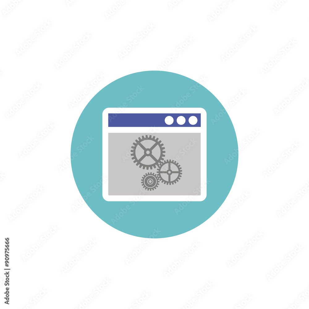 Flat web icon of options window Flat web icon of options window