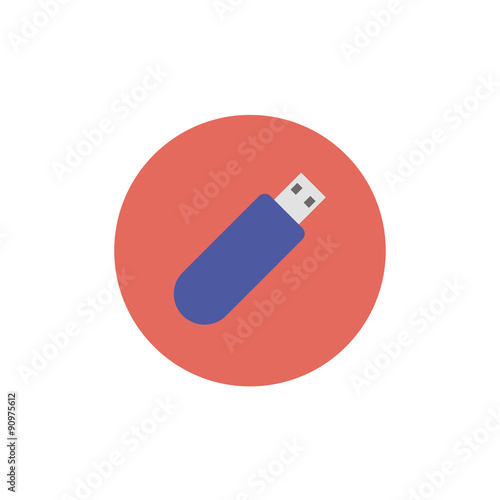 Flat web icon of usb stick