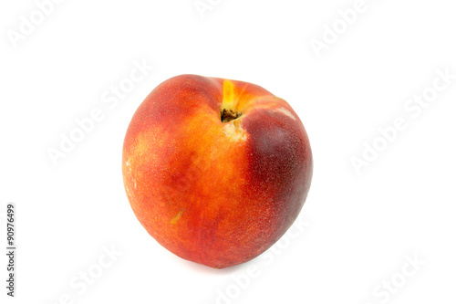 Peach (Nectarine) isolated on a white background