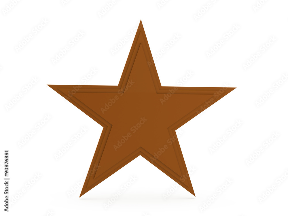 Obraz premium Star rendered isolated on white background