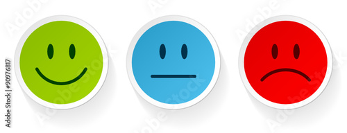 3 Mood Faces Green/Blue/Red