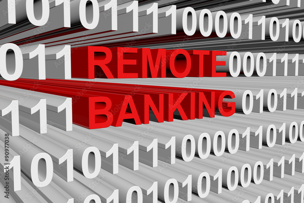 remote banking is presented in the form of binary code