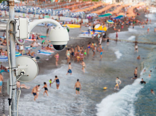 Video surveillance system on the beach