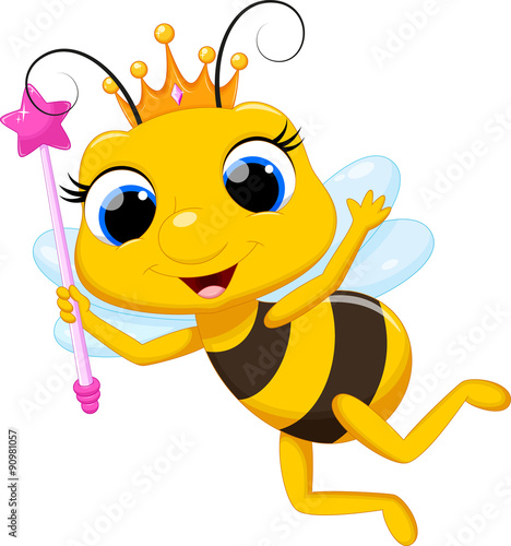 Cute queen bee cartoon