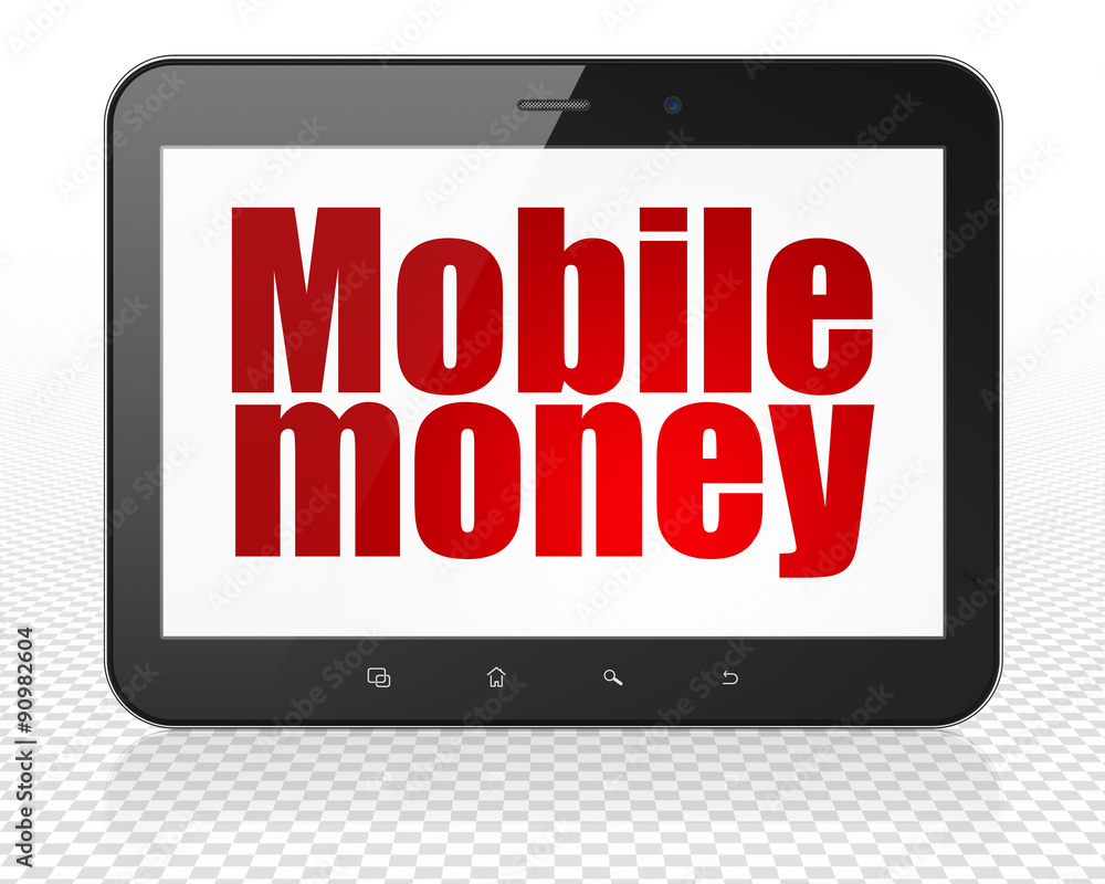 Money concept: Tablet Pc Computer with Mobile Money on display Money concept: Tablet Pc Computer with Mobile Money on display