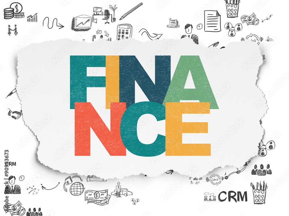 Business concept: Finance on Torn Paper background Business concept: Finance on Torn Paper background