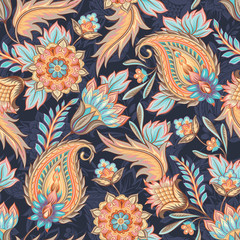 Fotobehang Paisley patronen Doorlopend paisley motief decoratief ontwerp  © Jallo