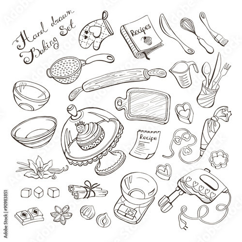 baking items doodle set