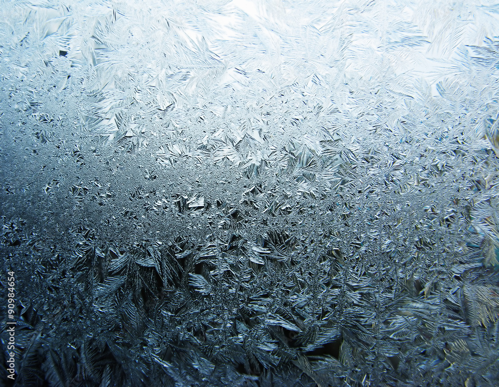 snowflakes ice on glass abstract texture background