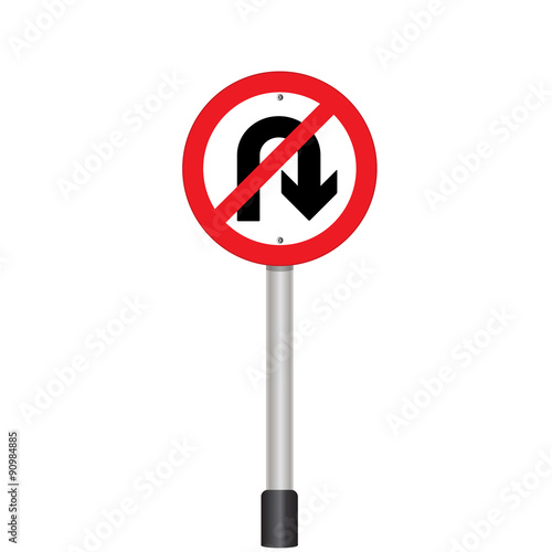 Free Download Prohibition Sign . U-turn  Vector illustrations - GFXLoad