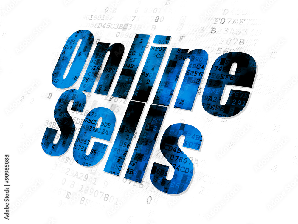 Plakat Marketing concept: Online Sells on Digital background