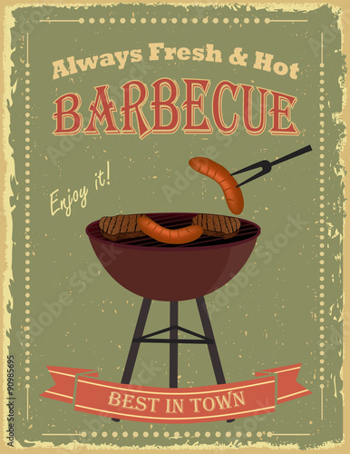 Vintage Barbecue party poster