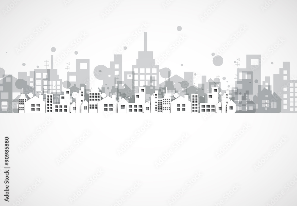 Building and real estate city illustration. Abstract house background