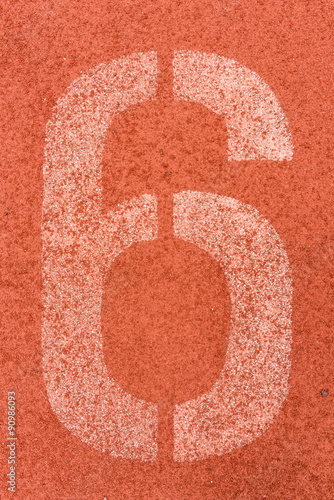 Number six on the start of a running track - check my portfolio