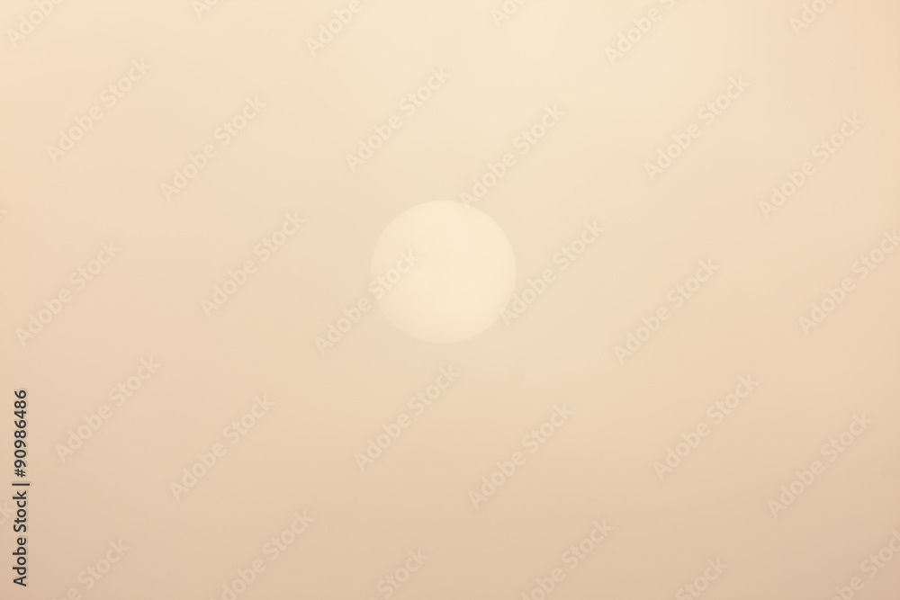 Morning sun through fog at lake Morning sun through fog at lake