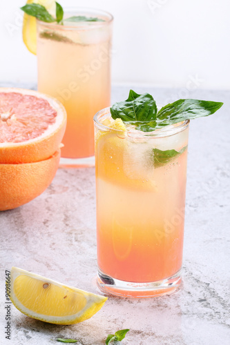 fresh pink grapefruit cocktail