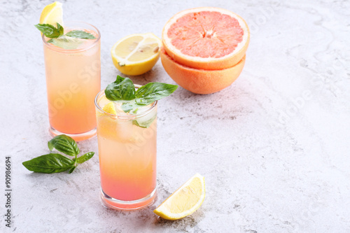 fresh pink grapefruit cocktail
