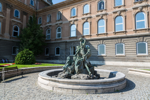 Halaszo fiu fountain by Karoly Senyei Varhegy the Buda Castle Hill Buda district Budapest  photo