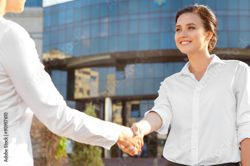 Handshake of two business colleagues