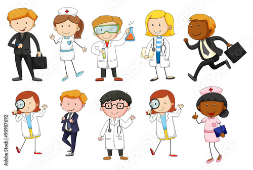 Man and woman from different occupations