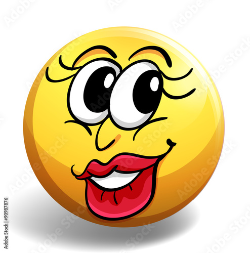 Happy face on yellow ball