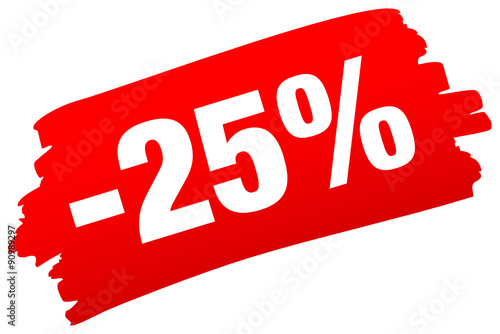 Brushstroke "-25%" Red
