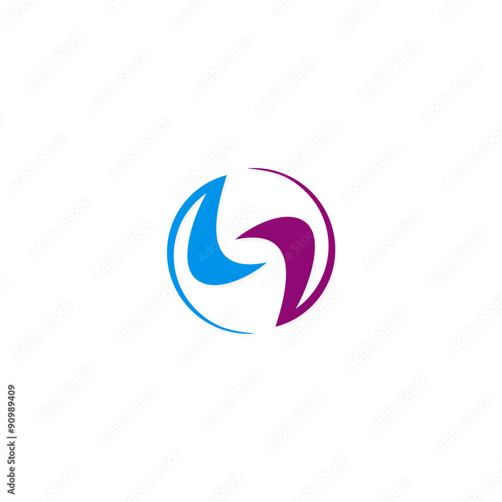 abstract unique round circle logo