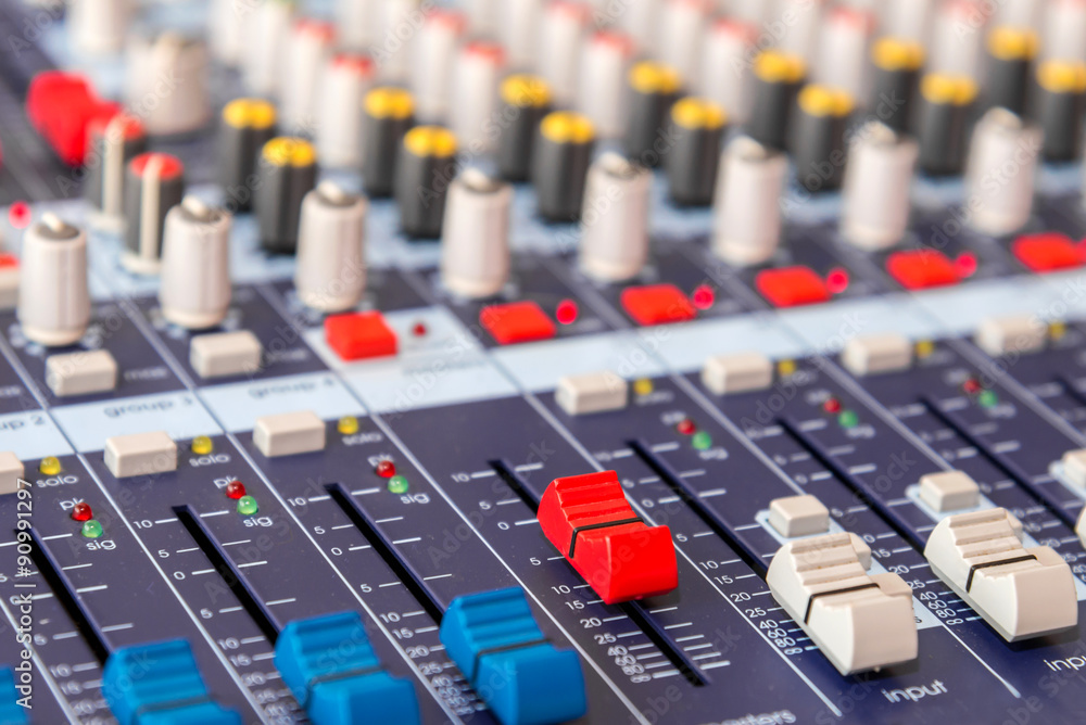 Obraz premium equipment for sound mixer control